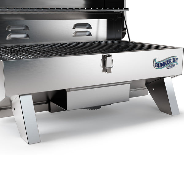 Stainless Steel Boat Grill with Rod Holder Mount